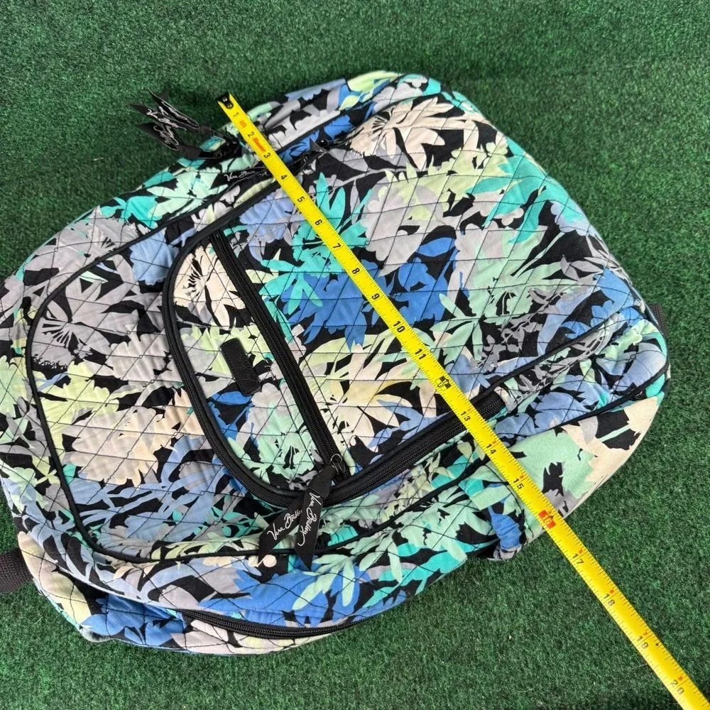 Vera Bradley Floral Backpack Paisley 13” Blue Green